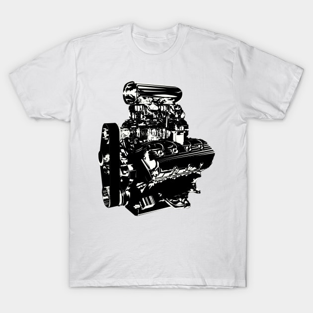 Hemi B&W T-Shirt by GrizzlyVisionStudio